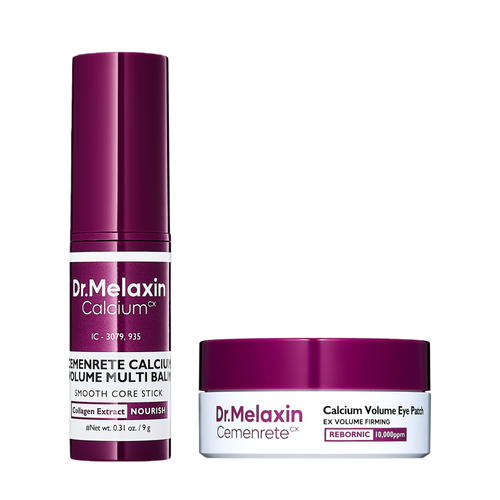 Cemenrete Calcium Multi Balm 9g & Calcium Volume Eye Patch 60ea Set – Hydrating Multi Balm + Firming Under Eye Patches for Bright, Smooth & Youthful Skin